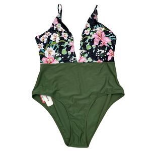 Brand New With Tags PatPat Deep V‎ Floral One Piece Swim Suit Size XL